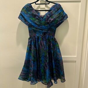NWT Satin Chiffon Floral Dress